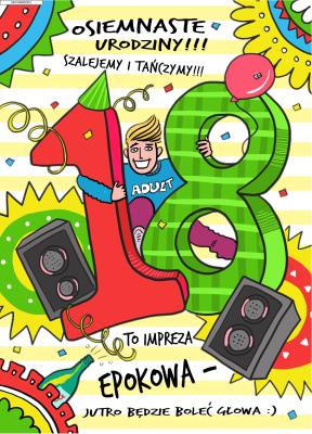 Opakowanie Karnet B6 Urodziny - 18- stka Chłopak 2