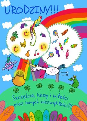 Opakowanie Karnet B6 Urodziny - Tęcza