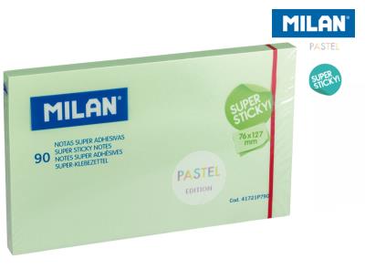 Opakowanie Karteczki samoprzylepne zielone Milan super sticky pastel 127 x 76, 90 sztuk
