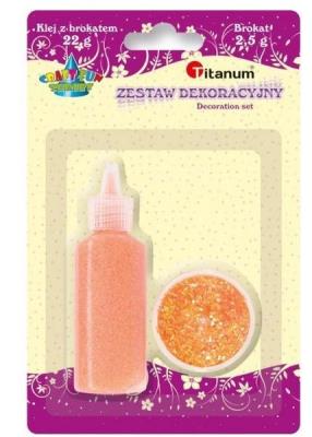 Opakowanie Klej z brokatem neonowy pomarańczowy w słoiczku