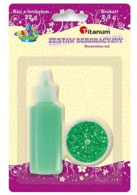 Opakowanie Klej z brokatem neonowy zielony w słoiczku