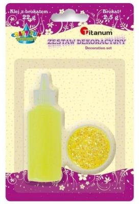 Opakowanie Klej z brokatem neonowy żółty w słoiczku