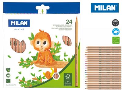 Opakowanie Kredki ołówkowe sześciokątne Natural 24 kol MILAN