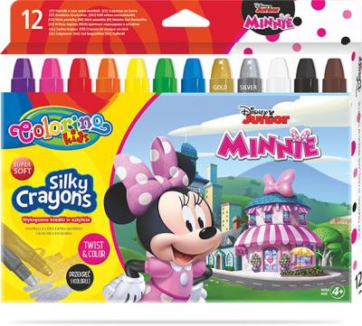 Kredki żelowe wykręcane Colorino Kids 12 kolorów Minnie. Wydawca: Patio. SmakLiter.pl Opakowanie Kredki żelowe wykręcane Colorino Kids 12 kolorów Minnie