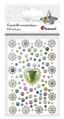 Opakowanie Kryształki samoprzylepne serca perełki różowe