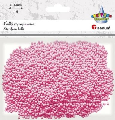 Opakowanie Kulki styropianowe 8g różowe mix 4-6mm