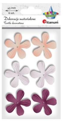 Opakowanie Kwiaty materiałowe pianka 3D 45 mm mix 6szt