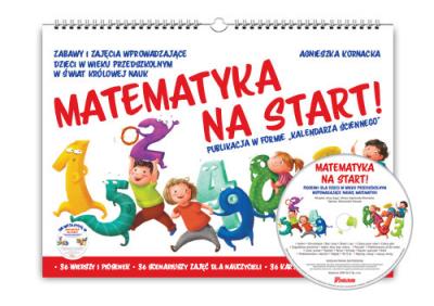 Matematyka na start! Publikacja A3 z płytą w.2017. Autor: Agnieszka Kornacka. SmakLiter.pl Okładka książki Matematyka na start! Publikacja A3 z płytą w.2017