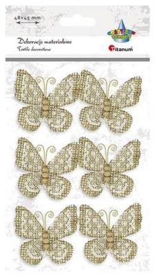 Opakowanie Motyle jutowe z koronką 48x45mm 6szt