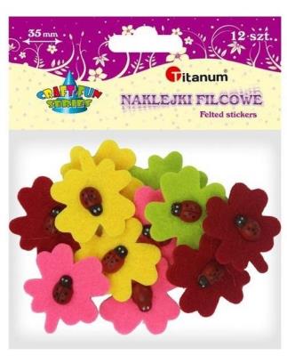 Opakowanie Naklejki filcowe 3D koniczyna mix 12 szt