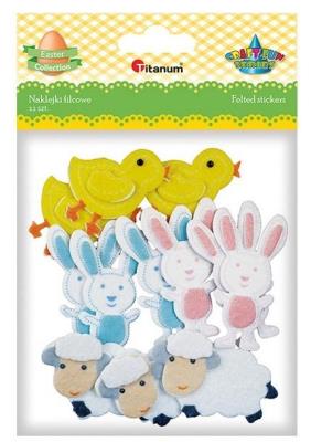 Opakowanie Naklejki filcowe 3D kurczaczki, zające, owce 12szt