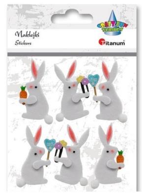 Opakowanie Naklejki filcowe 3D zajączki białe 27x50 mm 6szt