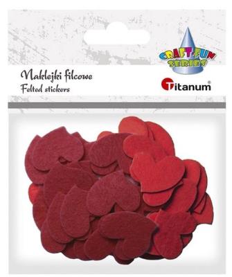 Opakowanie Naklejki filcowe serca 30x25mm mix kolorów 50szt