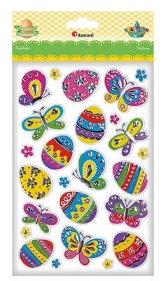 Opakowanie Naklejki papier w folii 3D pisanki, motyle mix