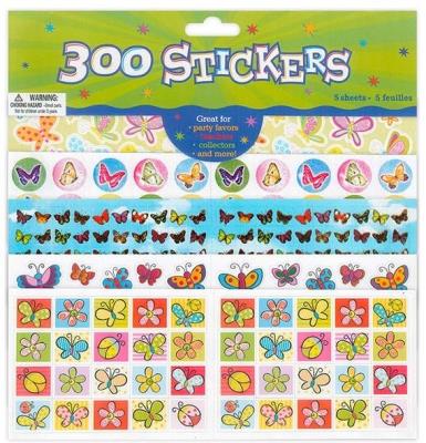 Opakowanie Naklejki papierowe 5 plansz motyle 300szt