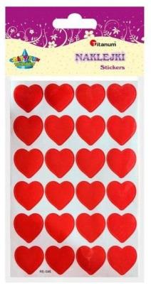 Opakowanie Naklejki papierowe serca 18x18mm czerwone 24szt