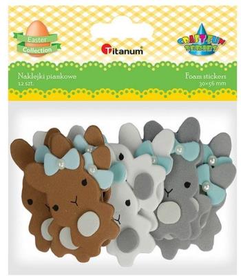 Opakowanie Naklejki piankowe 3D Króliki 30x56mm mix 12szt