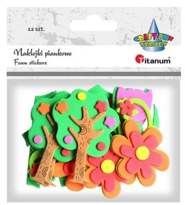 Opakowanie Naklejki piankowe 3D kwiatki, drzewa, trawa 12szt