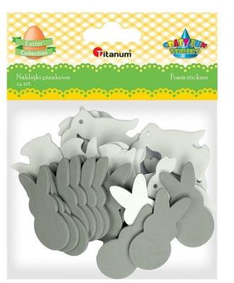 Opakowanie Naklejki piankowe Króliki szare, białe mix