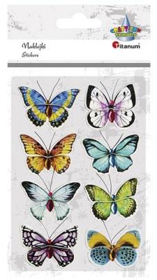 Opakowanie Naklejki plastikowe motyle z kryształkami 8szt