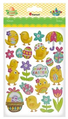 Opakowanie Naklejki wypukłe kurczaki mix wzorów 19szt