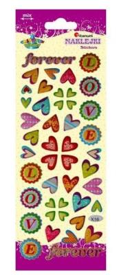 Opakowanie Naklejki wypukłe miękkie serca love 45szt