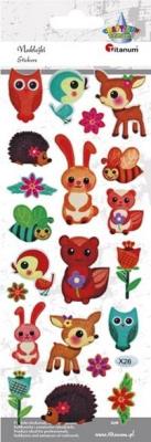 Opakowanie Naklejki wypukłe miękkie zwierzątka 21szt