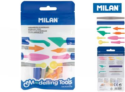 Opakowanie Narzędzia do modelowania Milan zestaw 2 uchwyty + 8 różnych końcówek