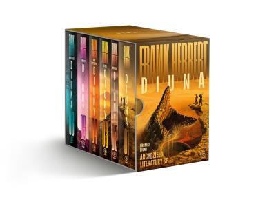 Pakiet Kroniki Diuny. Autor: Frank Herbert. SmakLiter.pl Okładka książki Pakiet Kroniki Diuny