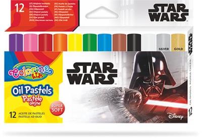 Pastele olejne Colorino Kids trójkątne 12 kolorów Star Wars. Wydawca: Patio. SmakLiter.pl Opakowanie Pastele olejne Colorino Kids trójkątne 12 kolorów Star Wars