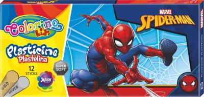 Plastelina Colorino Kids 12 kolorów Spiderman. Wydawca: Patio. SmakLiter.pl Opakowanie Plastelina Colorino Kids 12 kolorów Spiderman