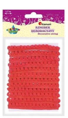 Opakowanie Pompony 6mm na taśmie 1,7m czerwone 24szt