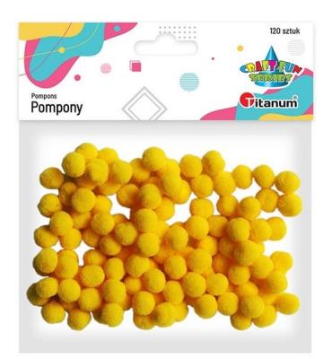 Opakowanie Pompony poliestrowe 10mm żółte 120szt