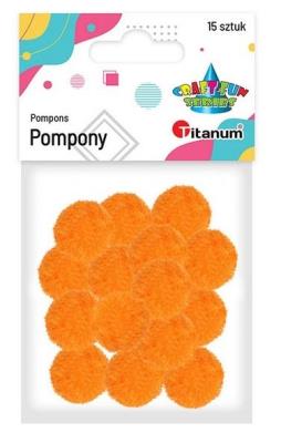 Opakowanie Pompony poliestrowe 18mm pomarańczowe 15szt