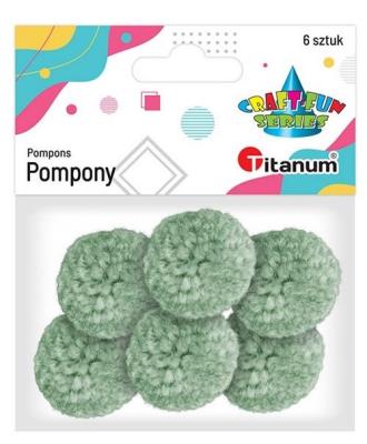 Opakowanie Pompony włóczkowe 3cm jasnozielone 6szt