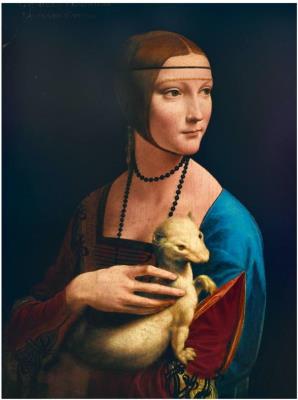 Opakowanie Puzzle 1000 Dama z łasiczką, Leonardo da Vinci