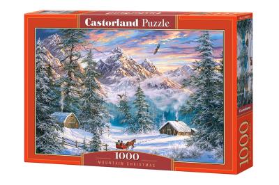 Puzzle 1000 Mountain Christmas CASTOR. Wydawca: Castorland. SmakLiter.pl Opakowanie Puzzle 1000 Mountain Christmas CASTOR