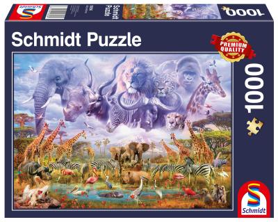 Opakowanie Puzzle 1000 Zwierzęta przy wodopoju G3