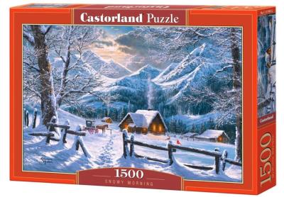 Puzzle 1500 Snowy Morning CASTOR. Wydawca: Castorland. SmakLiter.pl Opakowanie Puzzle 1500 Snowy Morning CASTOR