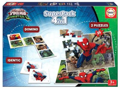 Puzzle 2x25 Spider-Man (Super zestaw 4w1). Wydawca: Educa. SmakLiter.pl Opakowanie Puzzle 2x25 Spider-Man (Super zestaw 4w1)