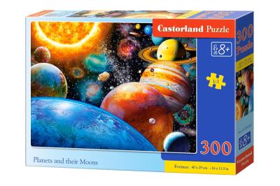 Puzzle 300 el.:Planets and their Moons/B-030262. Autor: Castor. SmakLiter.pl Okładka książki Puzzle 300 el.:Planets and their Moons/B-030262