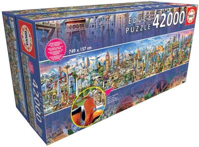 Puzzle 42000 Dookoła świata G3. Wydawca: Educa. SmakLiter.pl Opakowanie Puzzle 42000 Dookoła świata G3