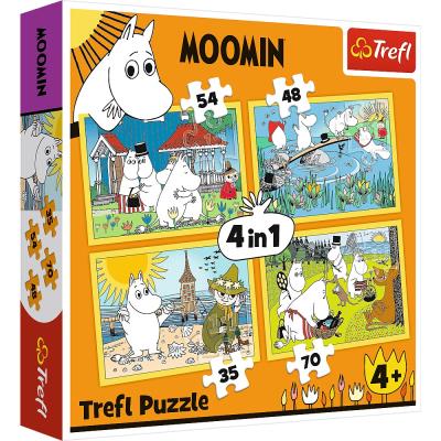 Opakowanie Puzzle 4w1 Wesoły dzień Muminków TREFL