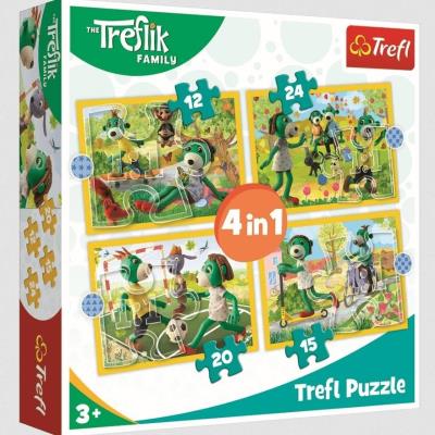 Opakowanie Puzzle 4w1 Wspólne zabawy Treflików TREFL