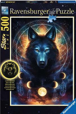 Opakowanie Puzzle 500 Świecące - Wilk i księżyce