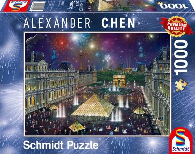 Puzzle PQ 1000 Fajerwerki nad Luwrem G3. Wydawca: Schmidt. SmakLiter.pl Opakowanie Puzzle PQ 1000 Fajerwerki nad Luwrem G3