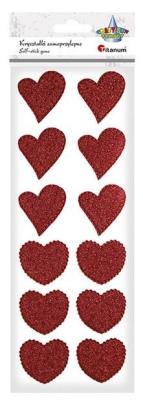 Opakowanie Samoprzylepne serca mix czerwone