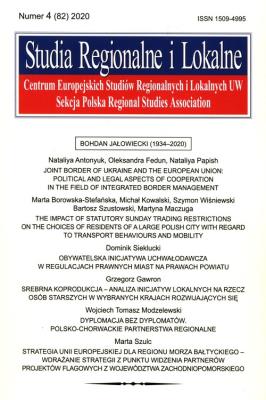 Opakowanie Studia Regionalne i Lokalne  2020/4