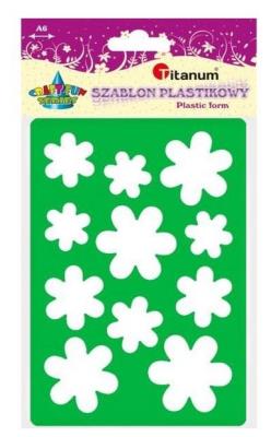 Opakowanie Szablon plastikowy A6 kwiaty zielony, fioletowy