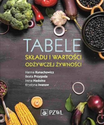 Tabele składu i wartości odżywczej żywności. Autor: Hanna Kunachowicz, Beata Przygoda, Irena Nadolna, Krystyna Iwanow. SmakLiter.pl Okładka książki Tabele składu i wartości odżywczej żywności